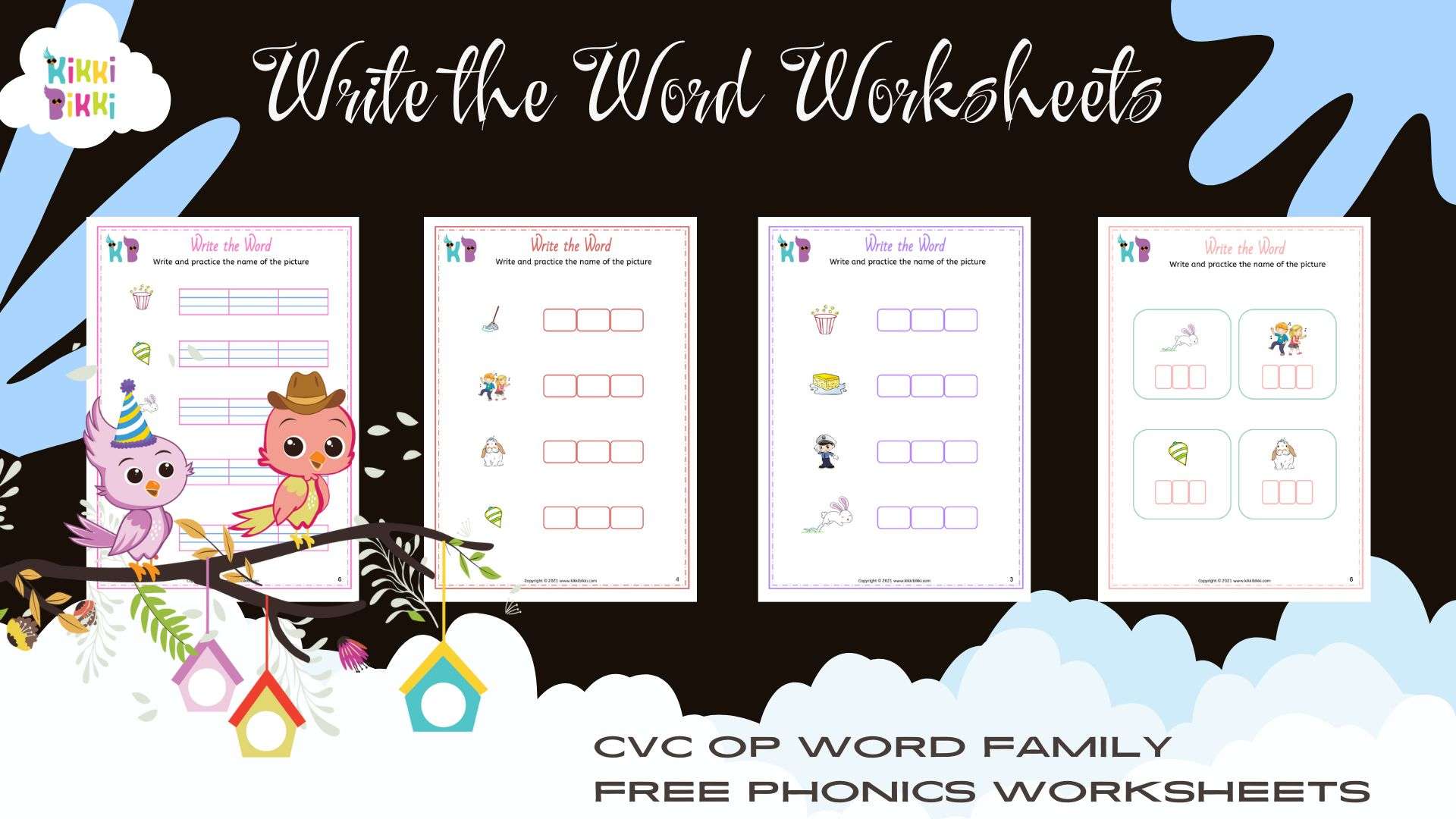 CVC OP Word Family Write the Word Worksheet