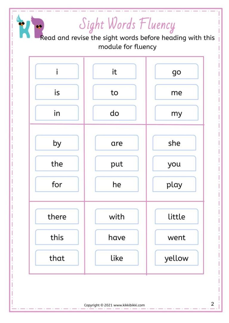 Free Download Phonics Worksheets for Kindergarten