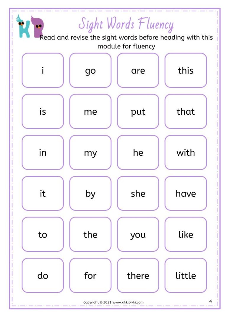 Phonics Activity Sheets for Kindergarten
