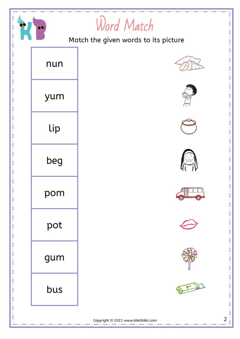 Phonics Worksheet for Kids