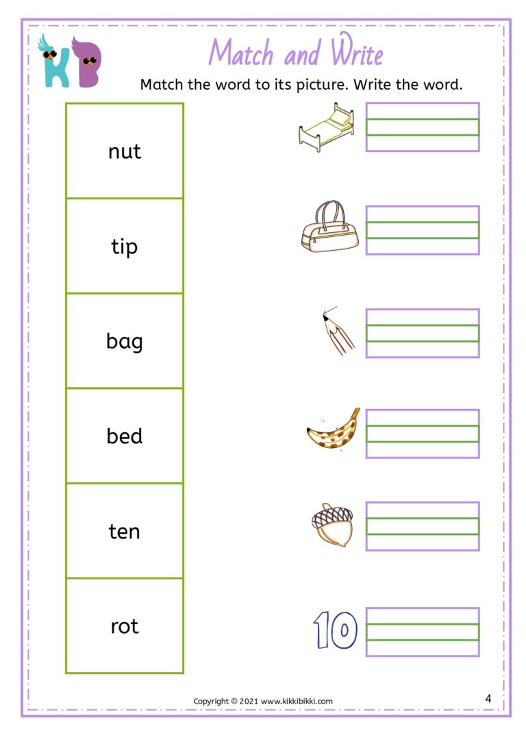 Printable Worksheet for Phonics