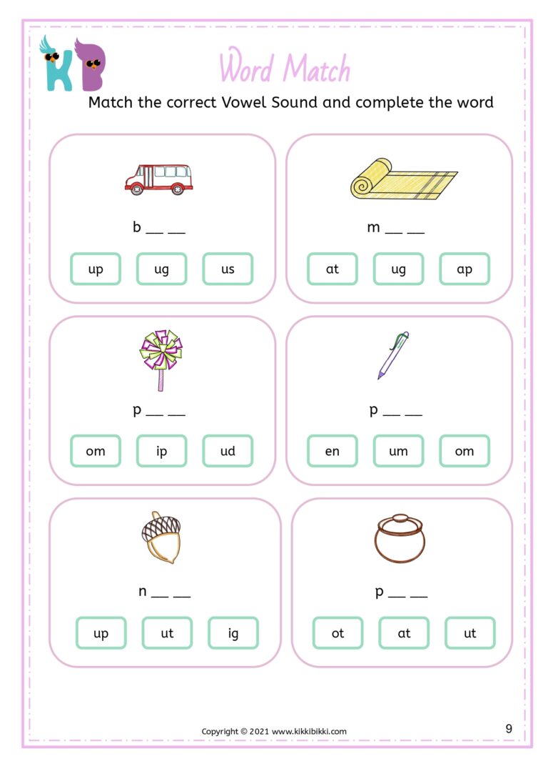 Phonics Worksheet for Kids