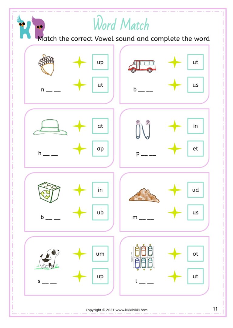 Printable Worksheet for Phonics