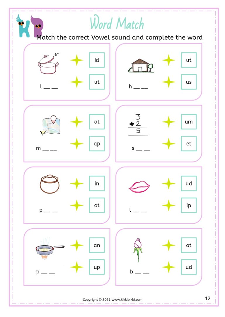 Phonics Worksheet for Kindergarten