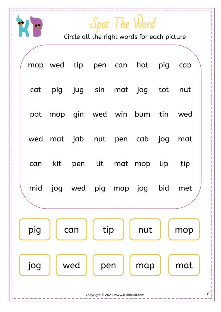 Preschool Phonics Activity Sheet