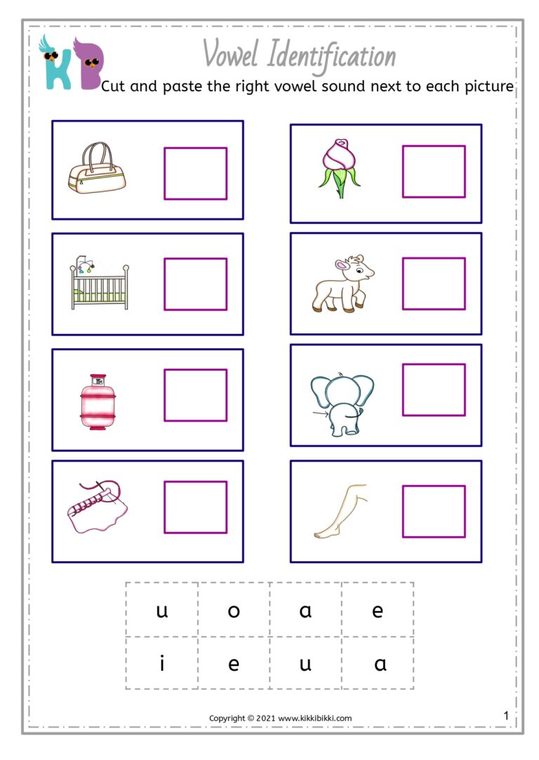 Kindergarten Phonics Learning Worksheet