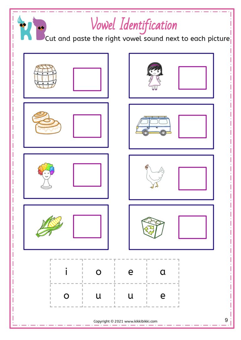 Kindergarten Phonics Learning Worksheet