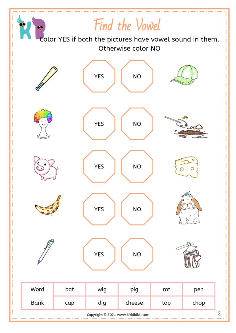 Kindergarten Phonics Printables Free
