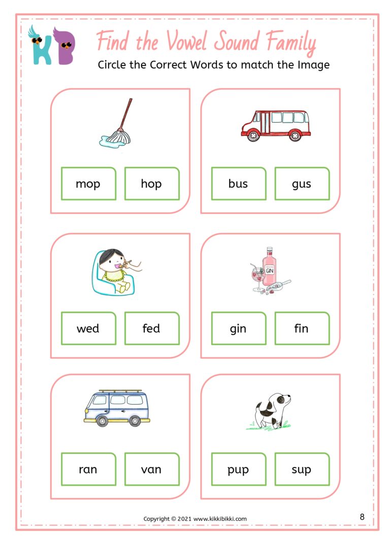 Phonics Find the Word for Kindergarten