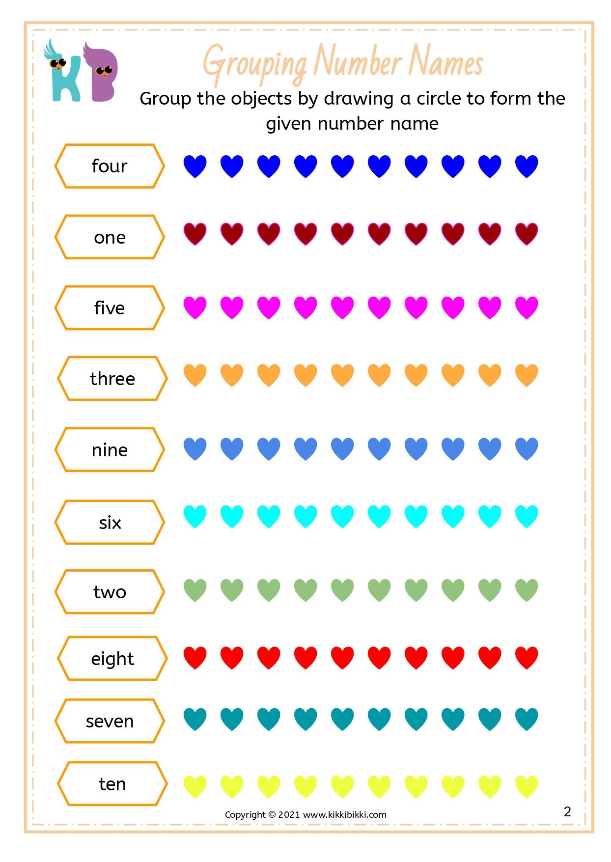 Math Adventure - Number Names and Grouping Activity