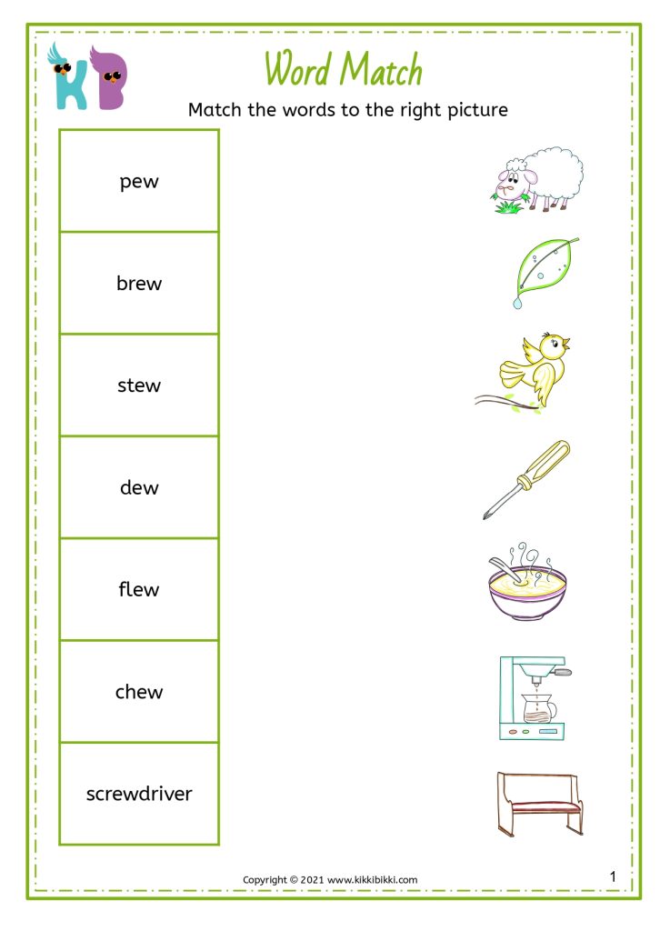 Exploring Vowel Digraphs: EW Sound Worksheets for Kids