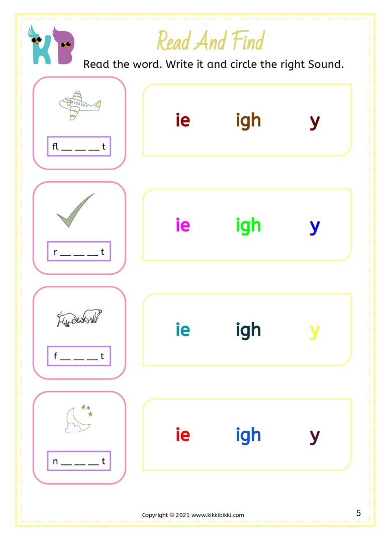 Phonics Fun: Read and Find Words with the 'IGH' Sound