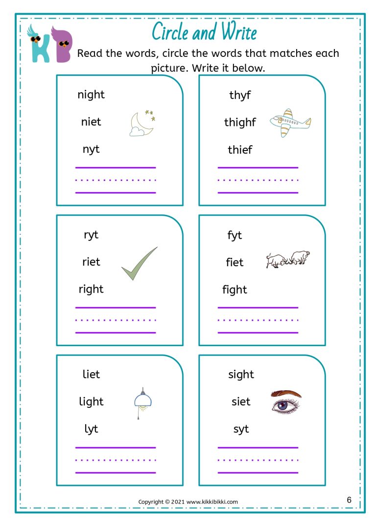 Phonics Fun: Read and Find Words with the 'IGH' Sound