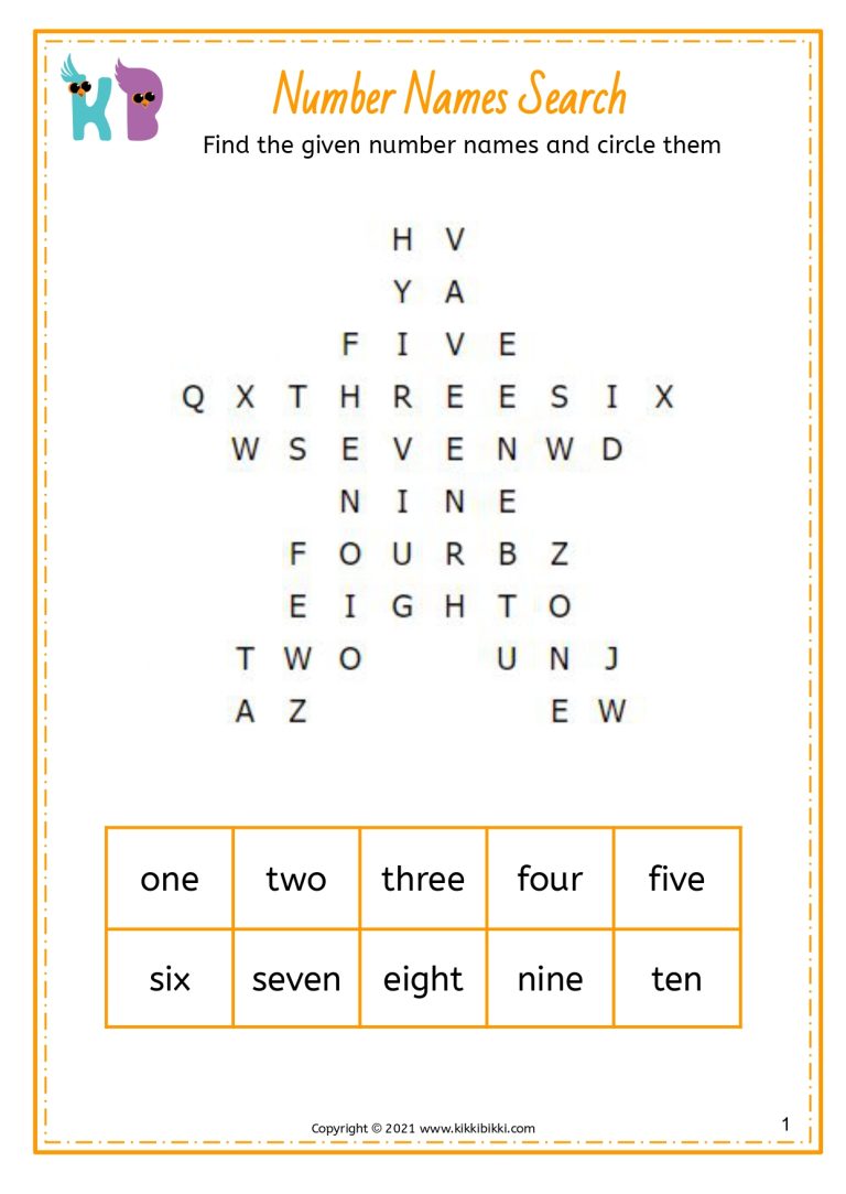 Number Names Search