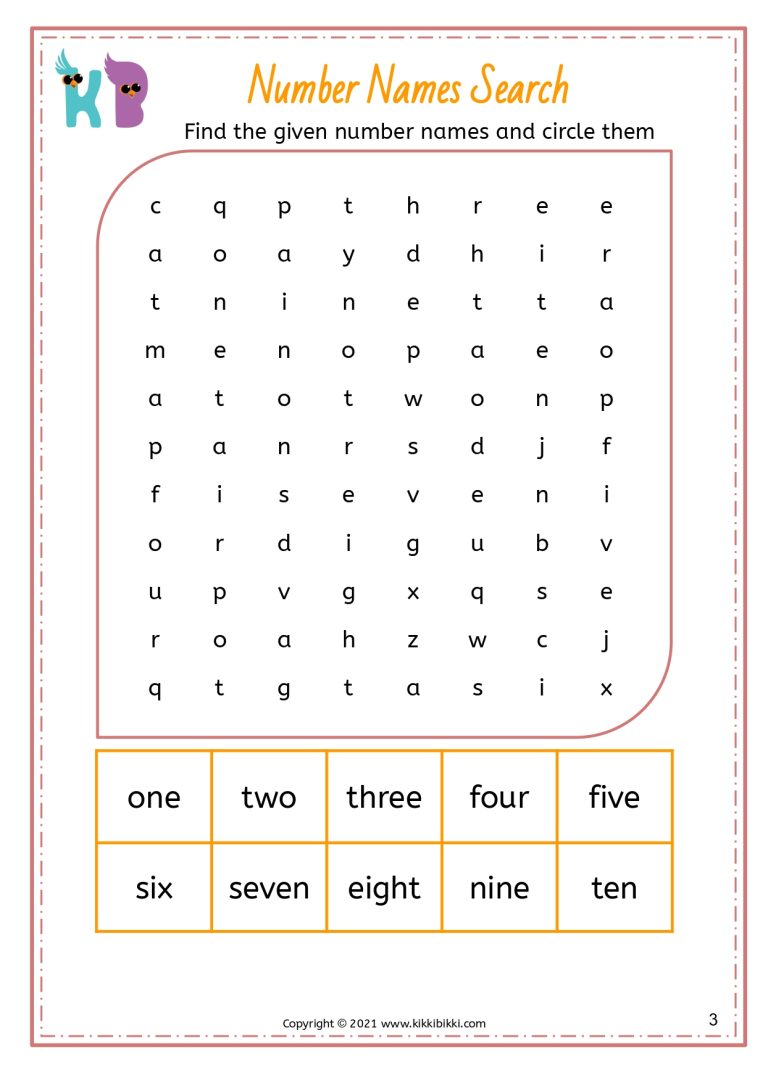 Number Names Search
