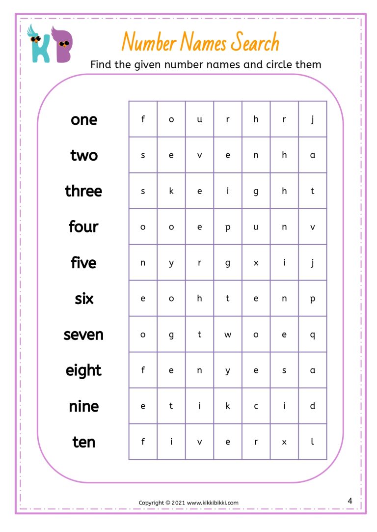 Number Names Search