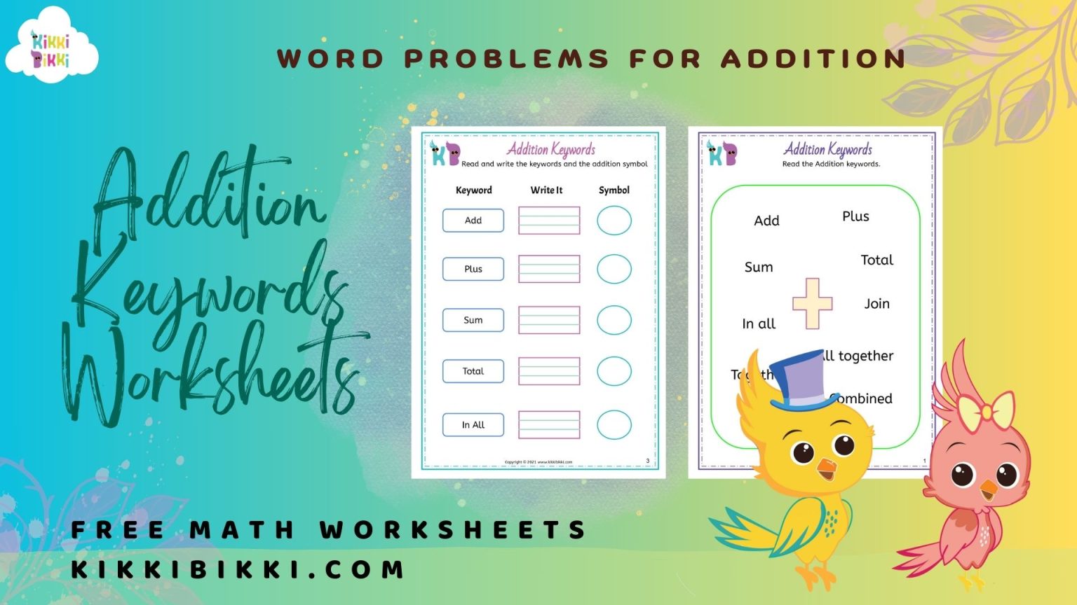 Free Addition Word Problems Worksheets for Kindergarten