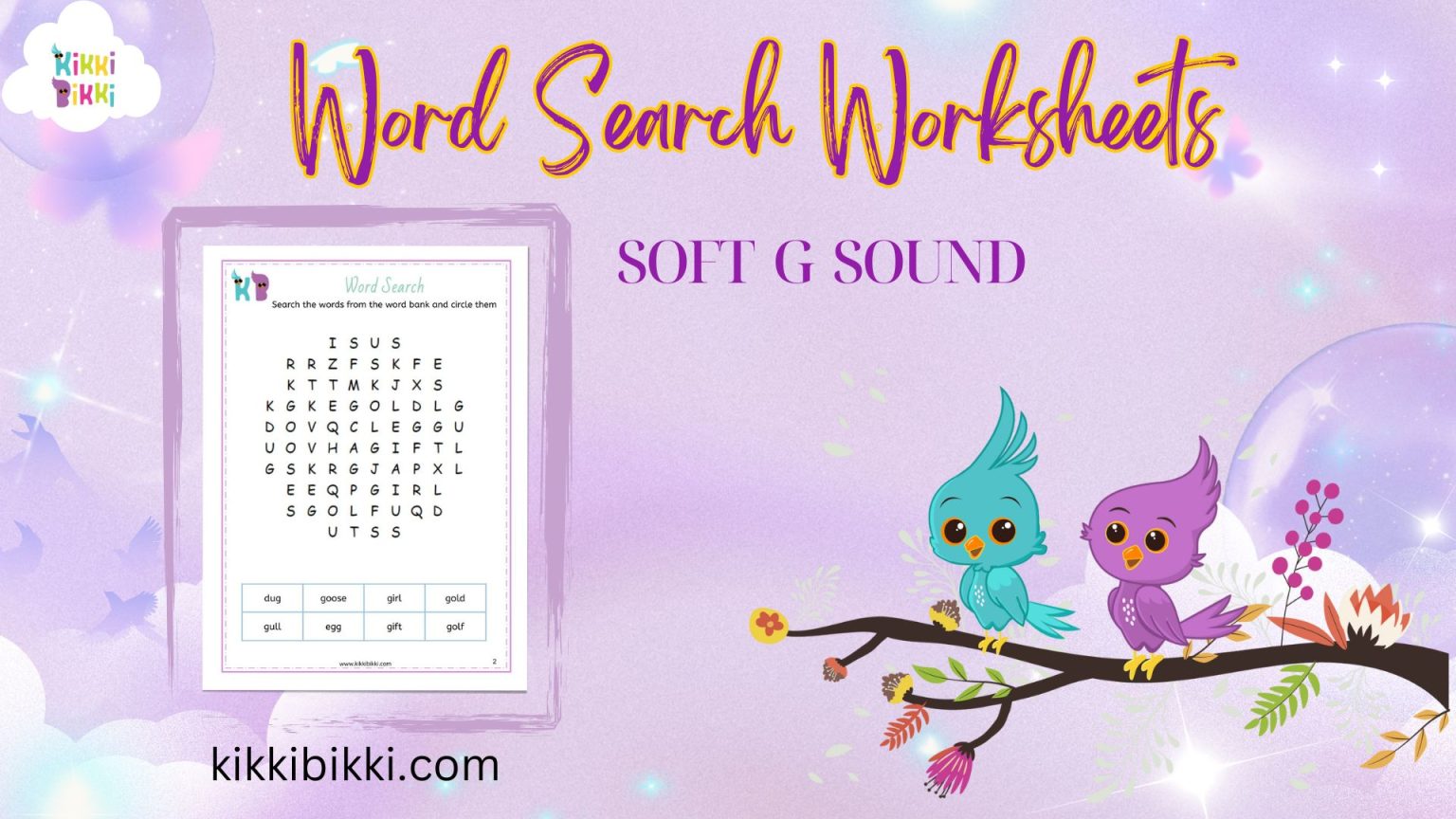 "Fluency and Word Search Worksheets for Soft 'G' Phonics"