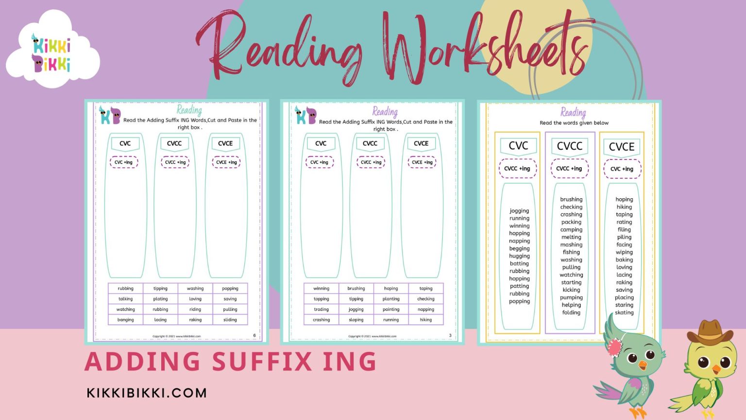 Phonics Adventure: Adding Suffix ING Reading Worksheet