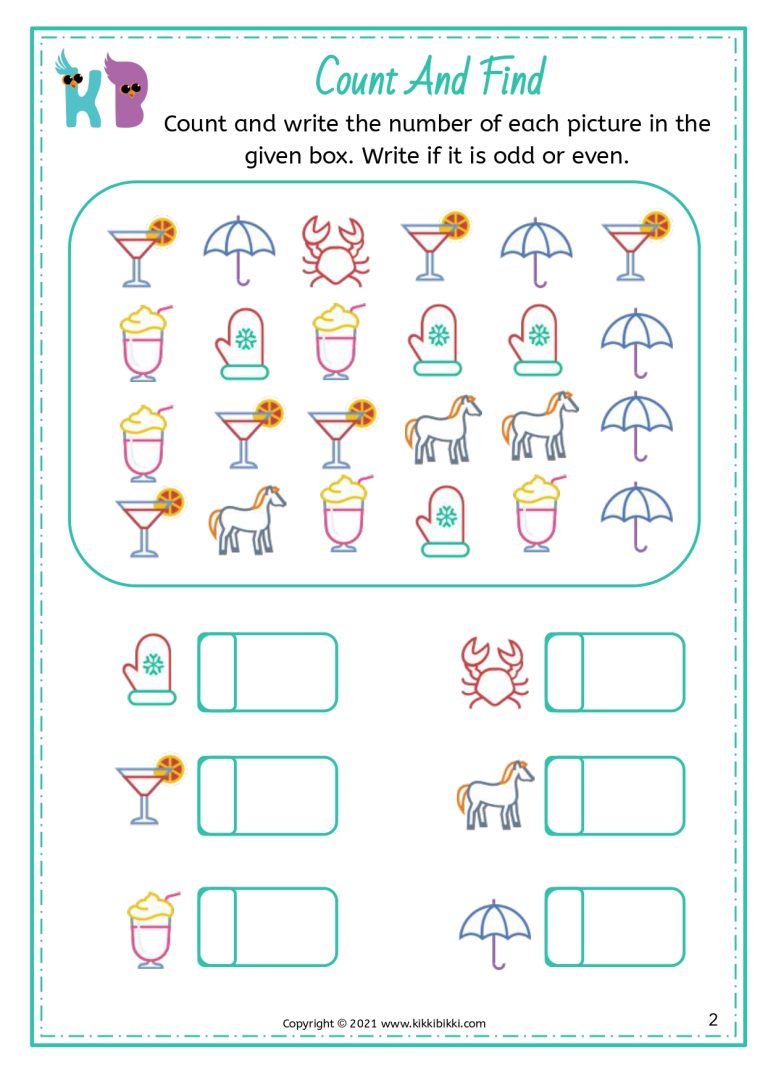 Odd and Even Numbers Worksheets for Kids